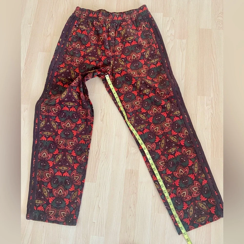 ADIDAS Men's Corduroy Cotton Track Pants IS5277 Size Medium 70’s Style Paisley - Picture 5 of 12